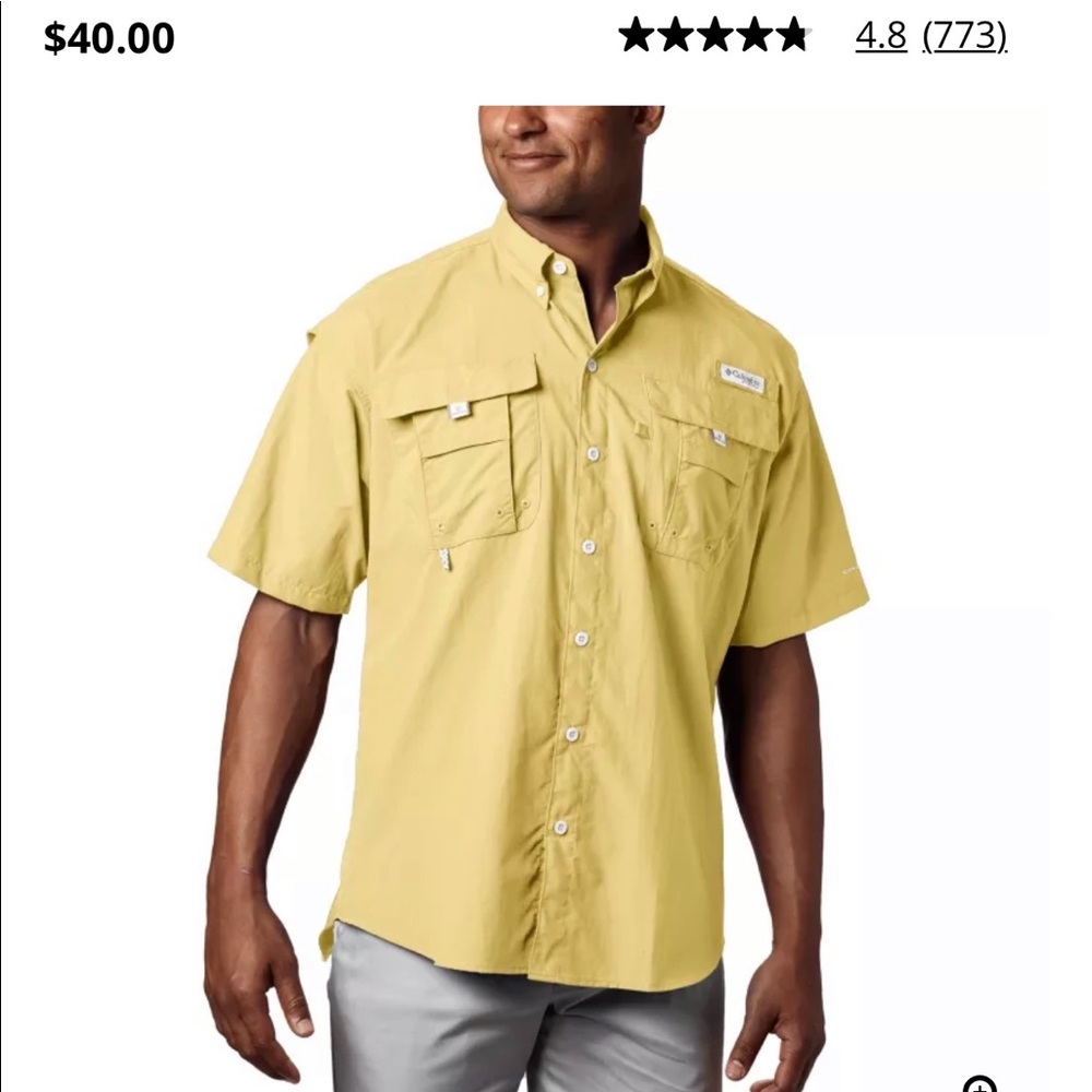 Yellow Columbia PFG light weight shirt